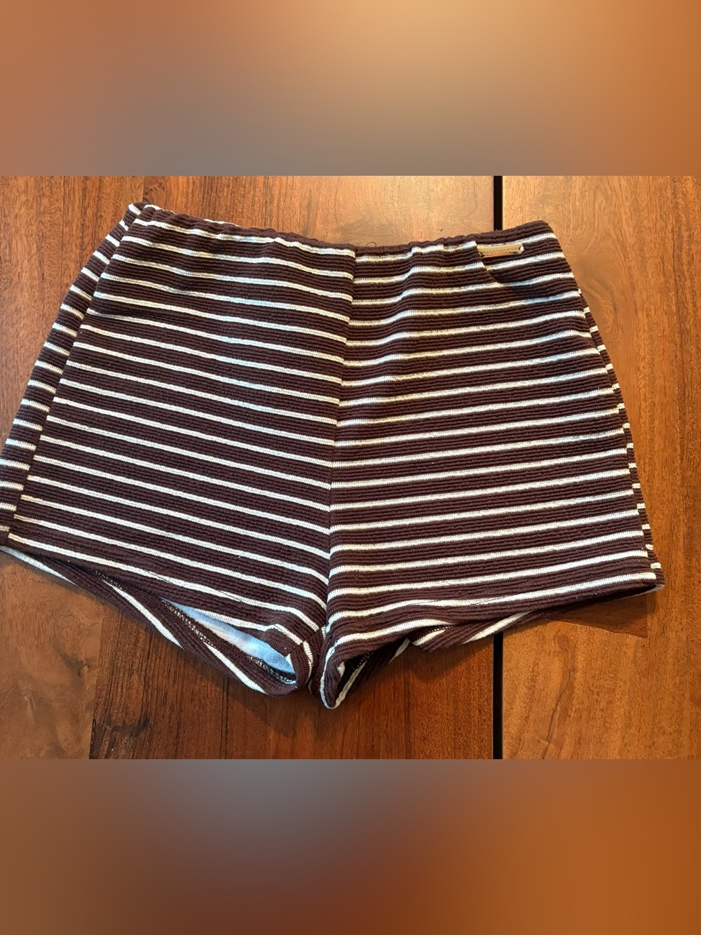 Missguided Brown and White Striped Shorts size XS
